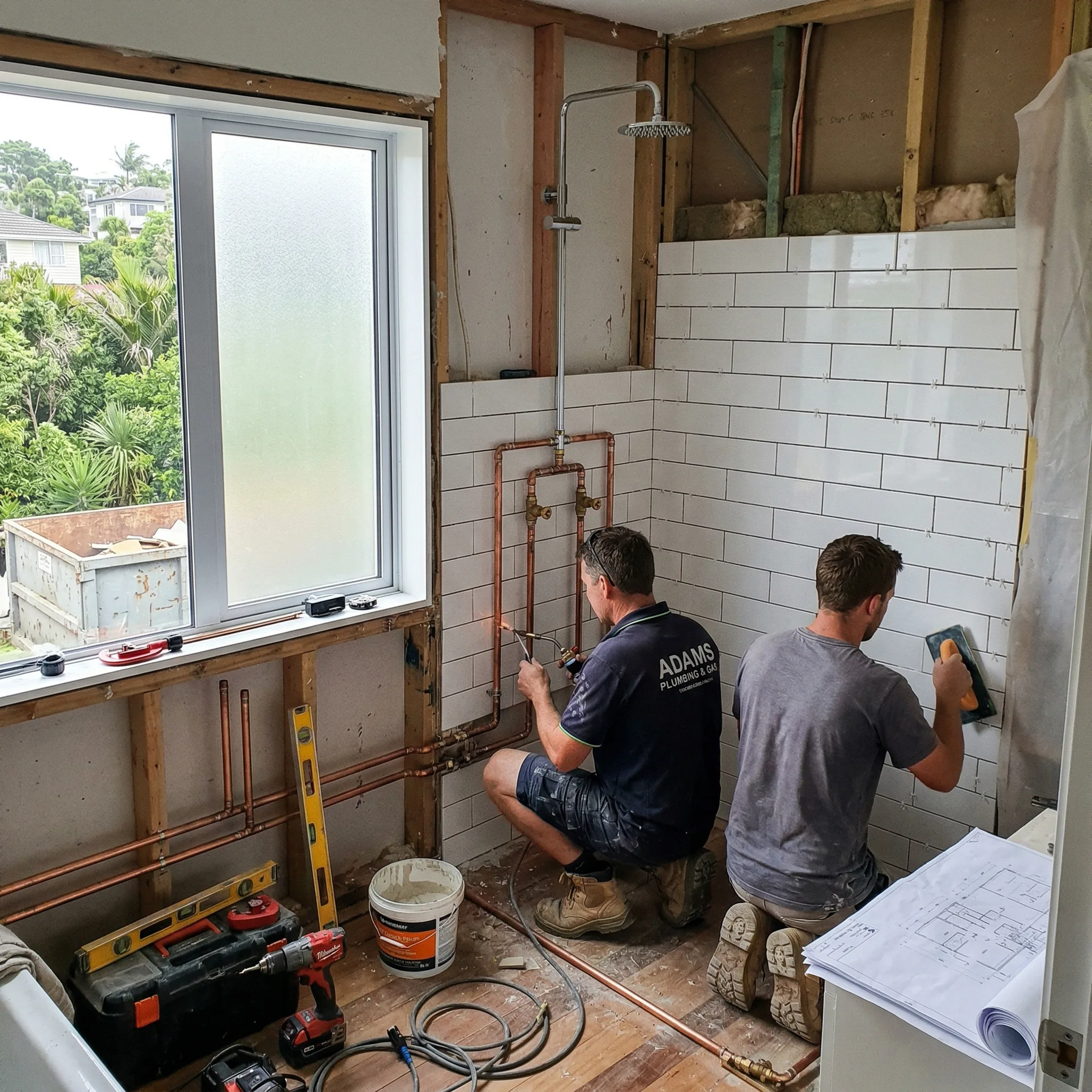 Modern bathroom renovation in progress in a North Shore Auckland home