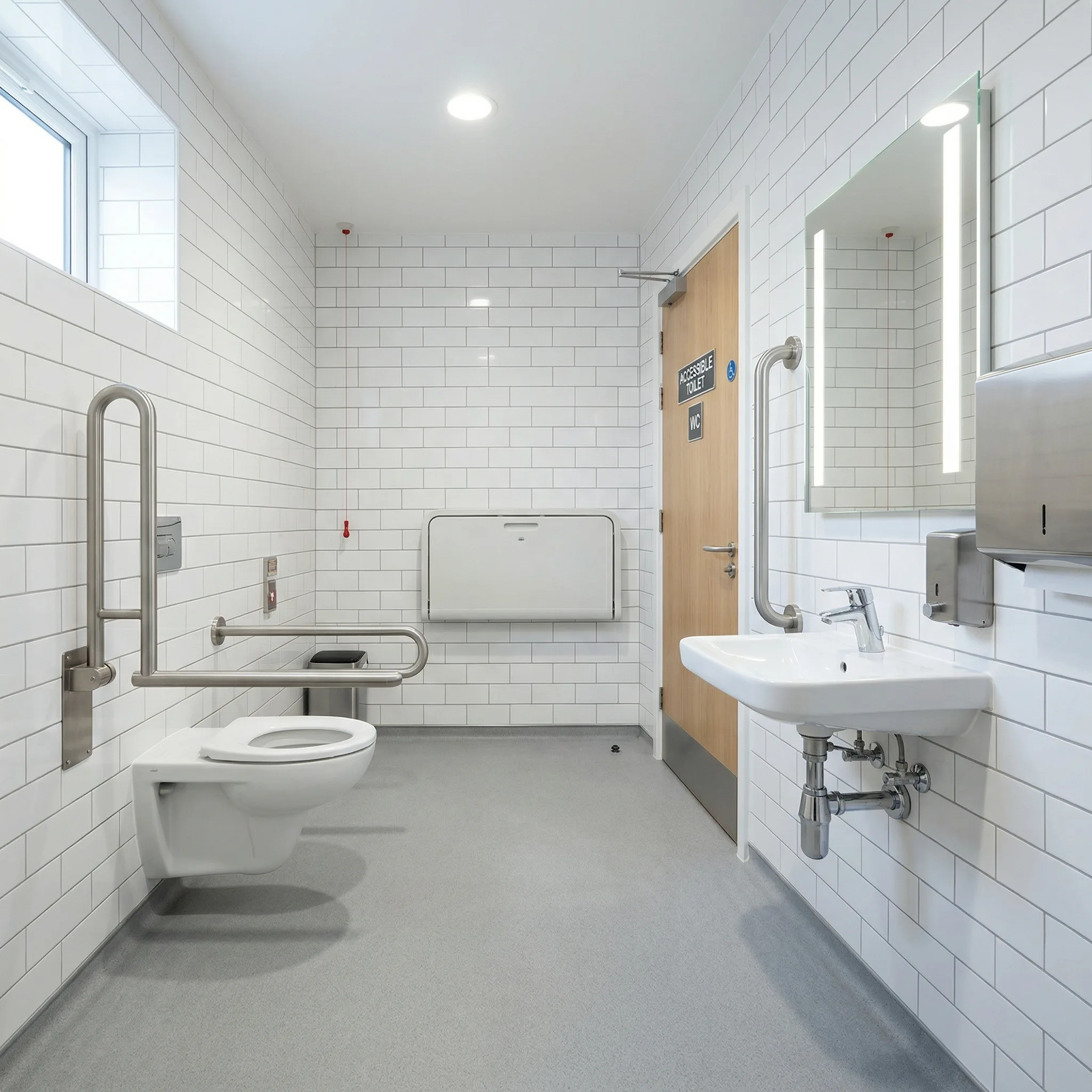 Modern retail washroom fit-out with accessible design
